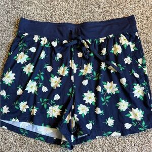 Draper James Navy Floral Athletic Shorts
